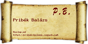 Pribék Balázs névjegykártya